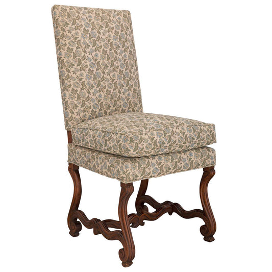 The Vintage Floral Colonial Antique Chair with Unique Leg Design by Sidqa