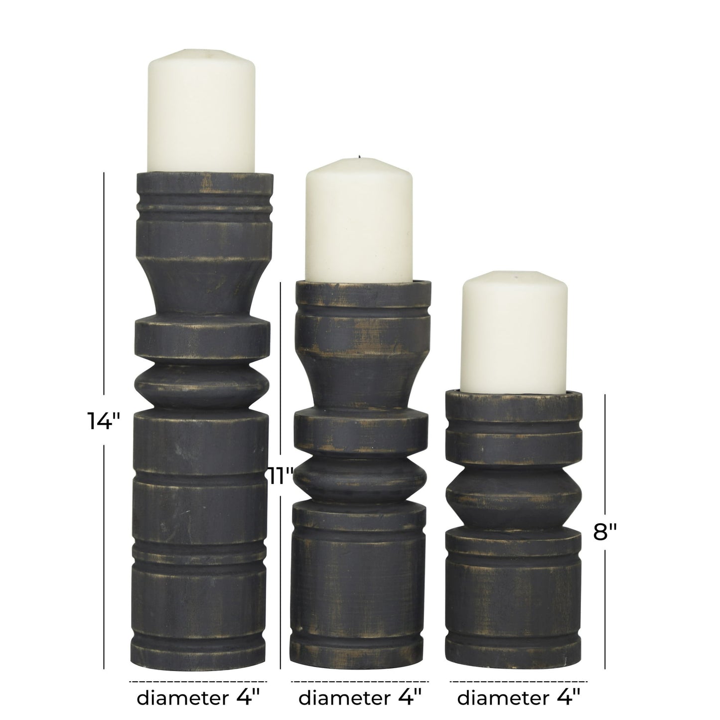 Noir Elegance Candle Holders