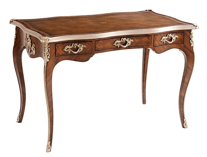 Sidqa Mahogany Veneer Console with Silver Accents