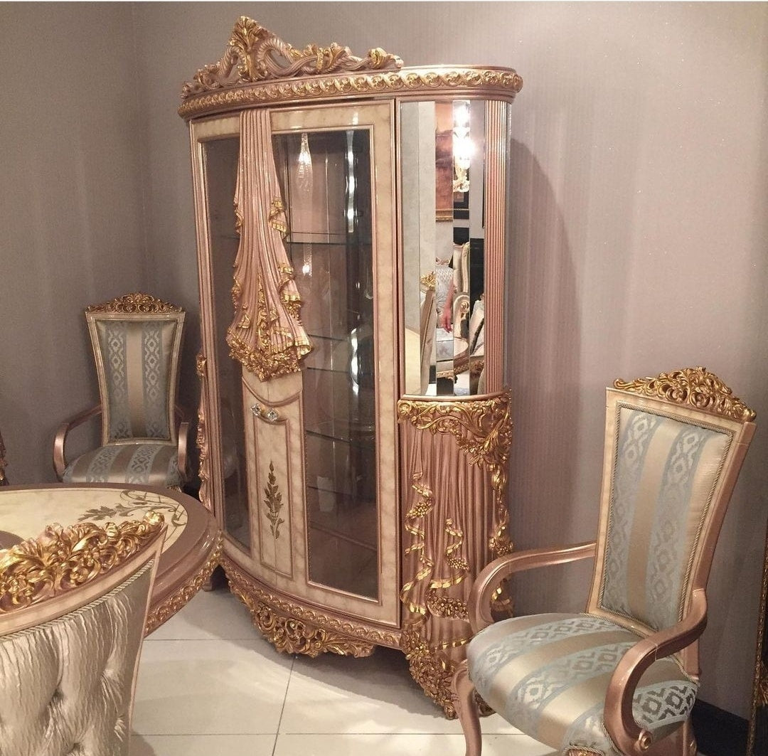 Baroque Rose Gold Display Cabinet