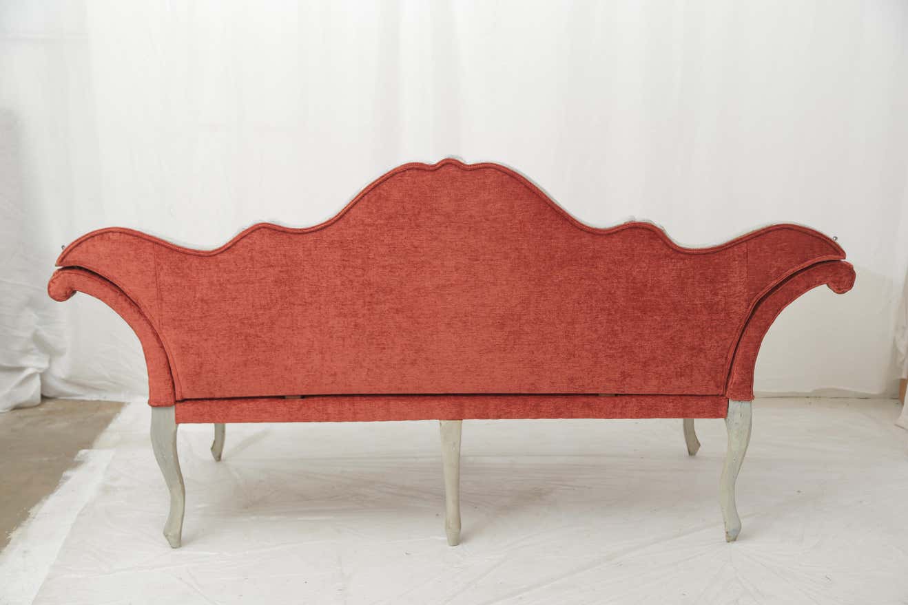 The Vintage Charm Indian Red Sofa by Sidqa