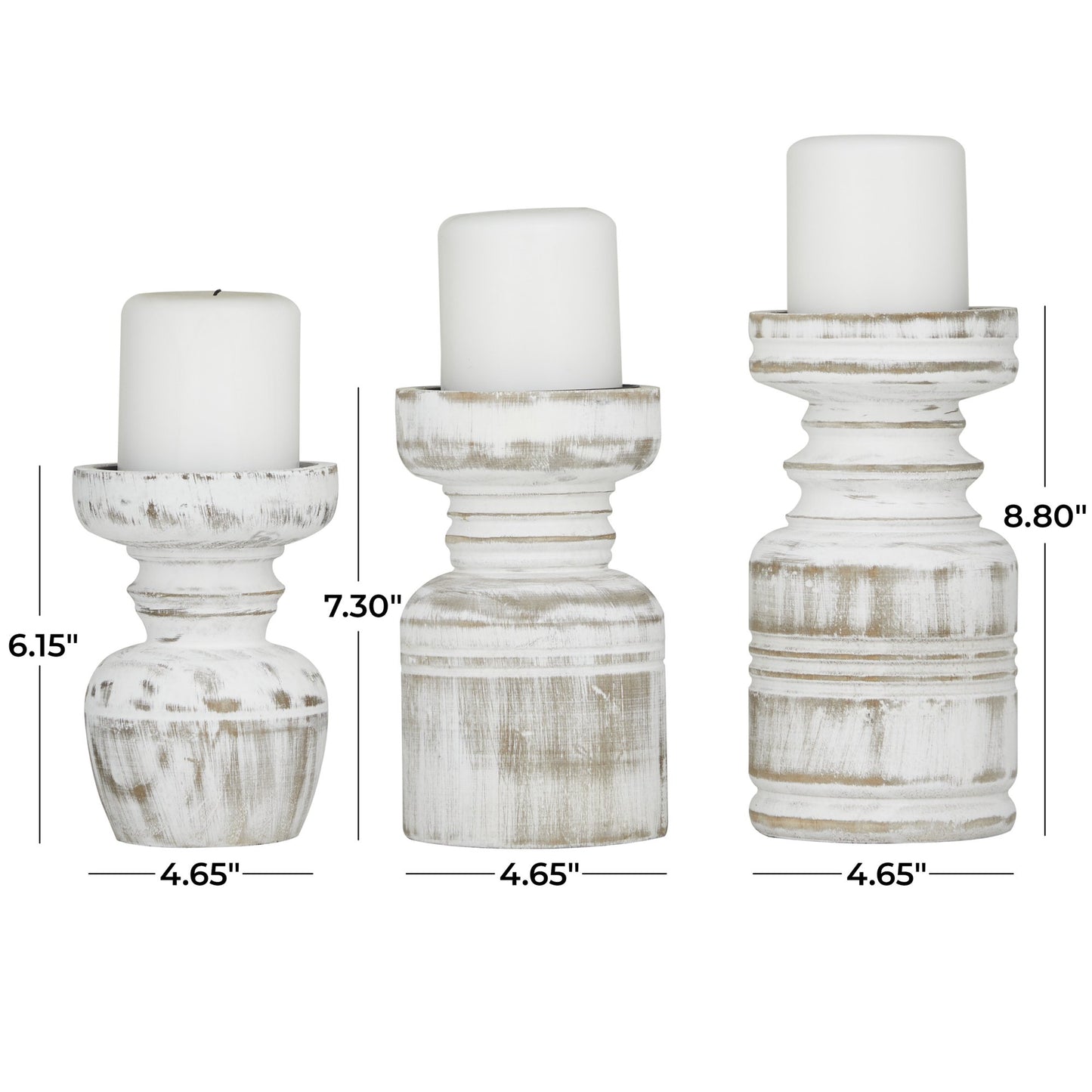 Distressed White Designer Candle Holders