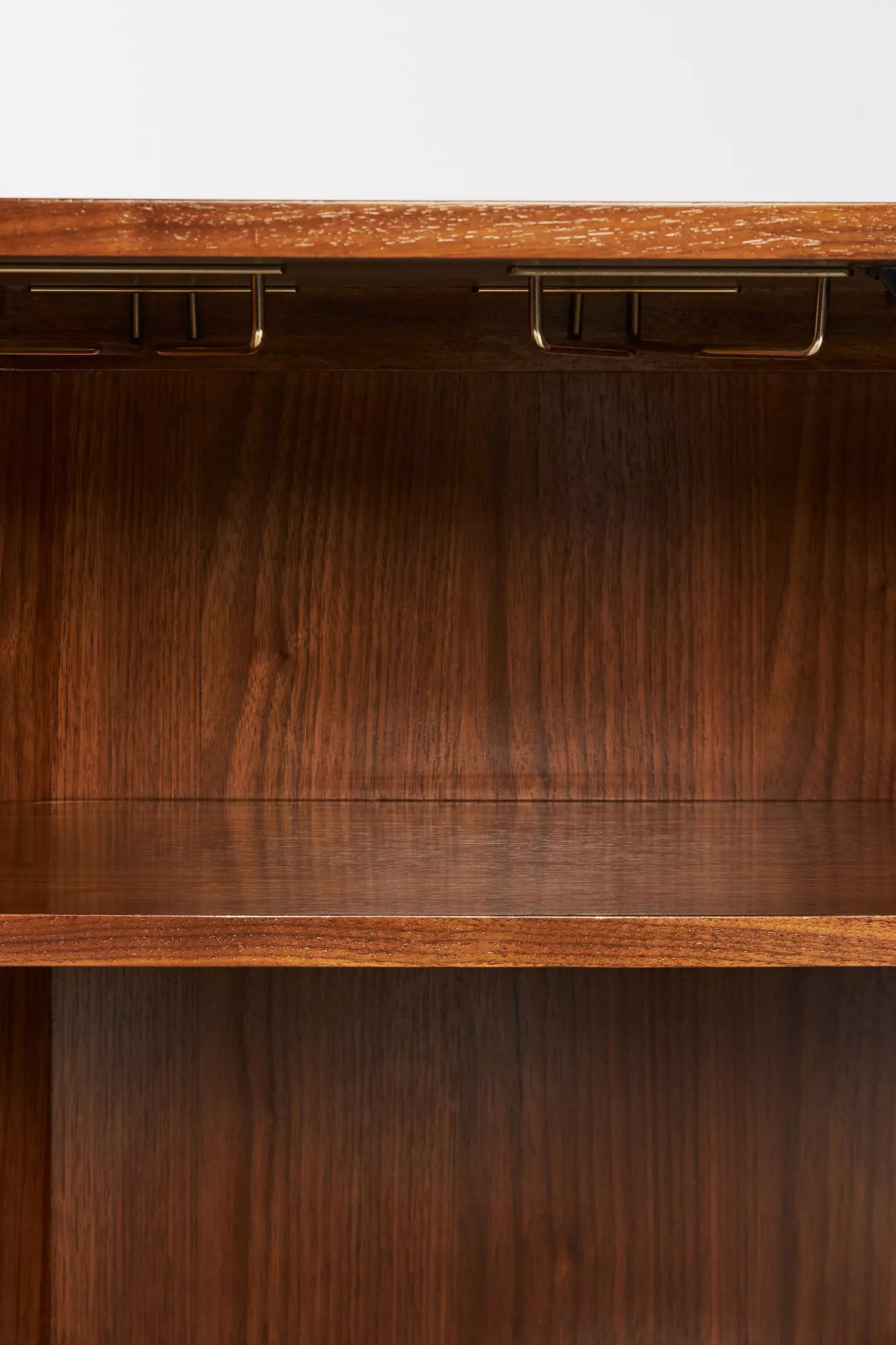 Golden Teak Elegance: Oval Vintage Cabinet