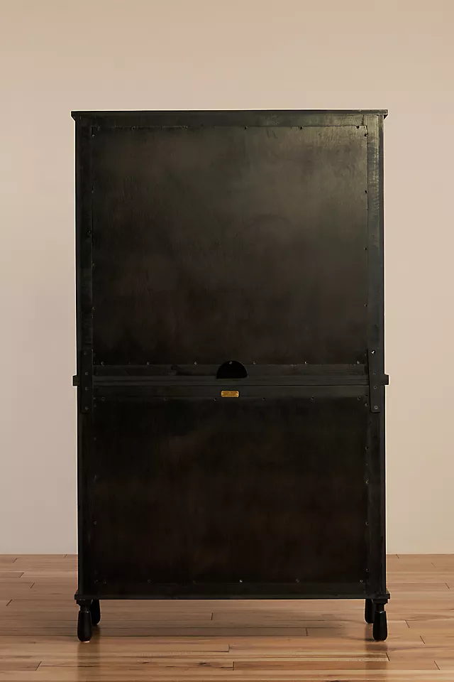 Noir Luxe: Black Bar Cabinet with Brass Accents