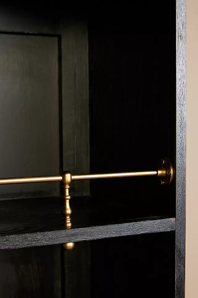 Noir Luxe: Black Bar Cabinet with Brass Accents