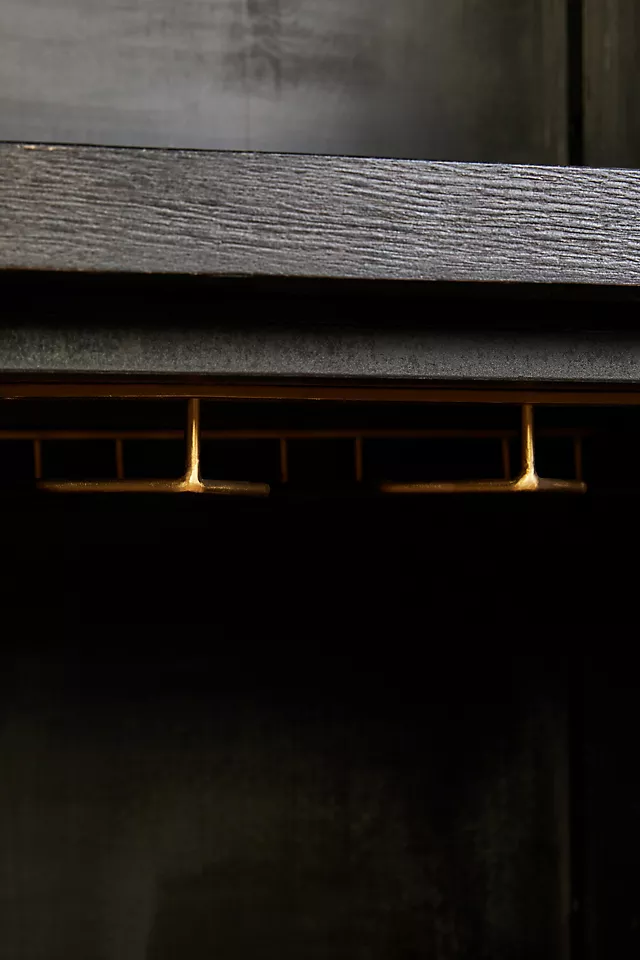 Noir Luxe: Black Bar Cabinet with Brass Accents