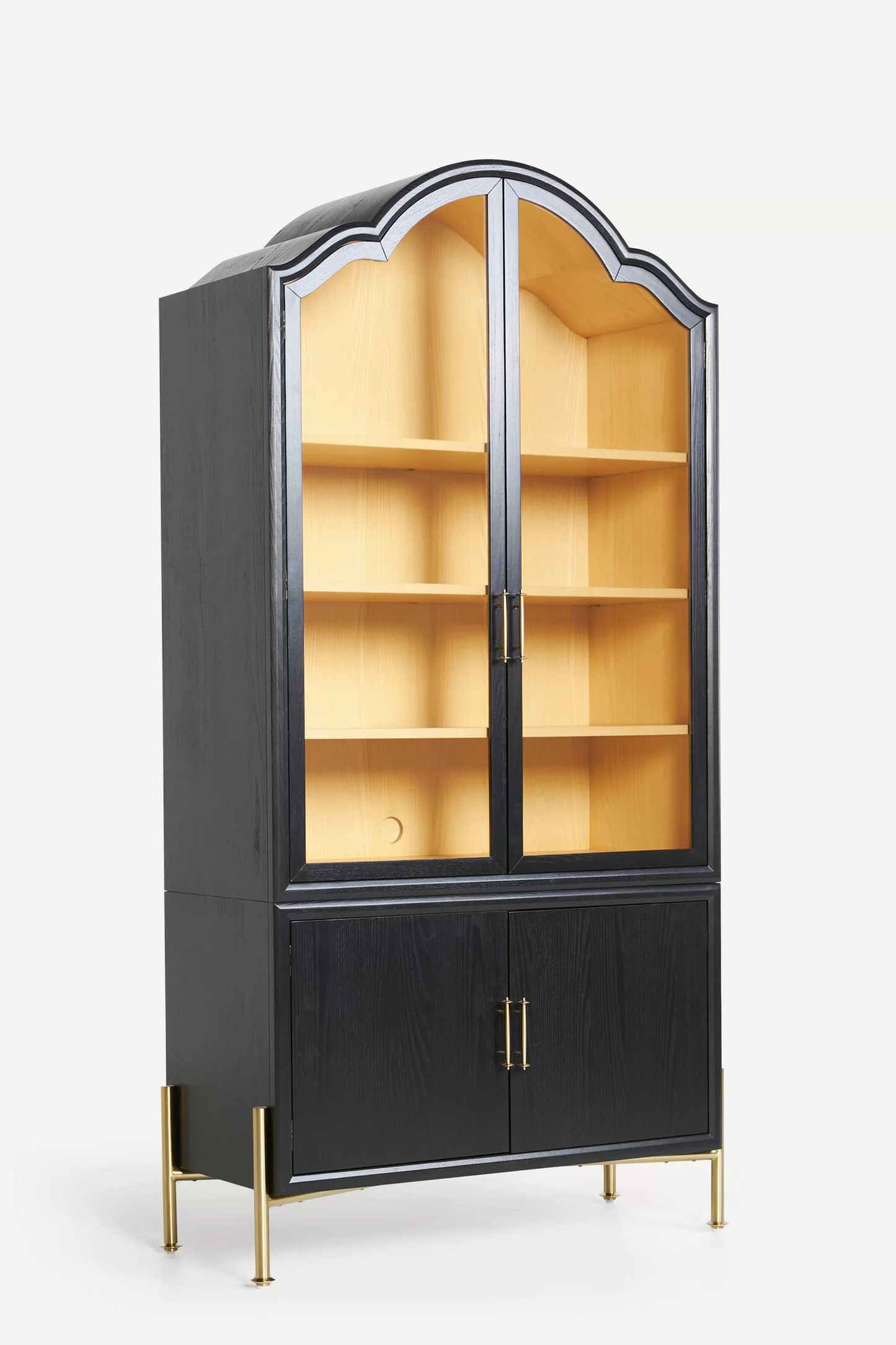 Obsidian Charm: Uniquely Shaped Bar Cabinet