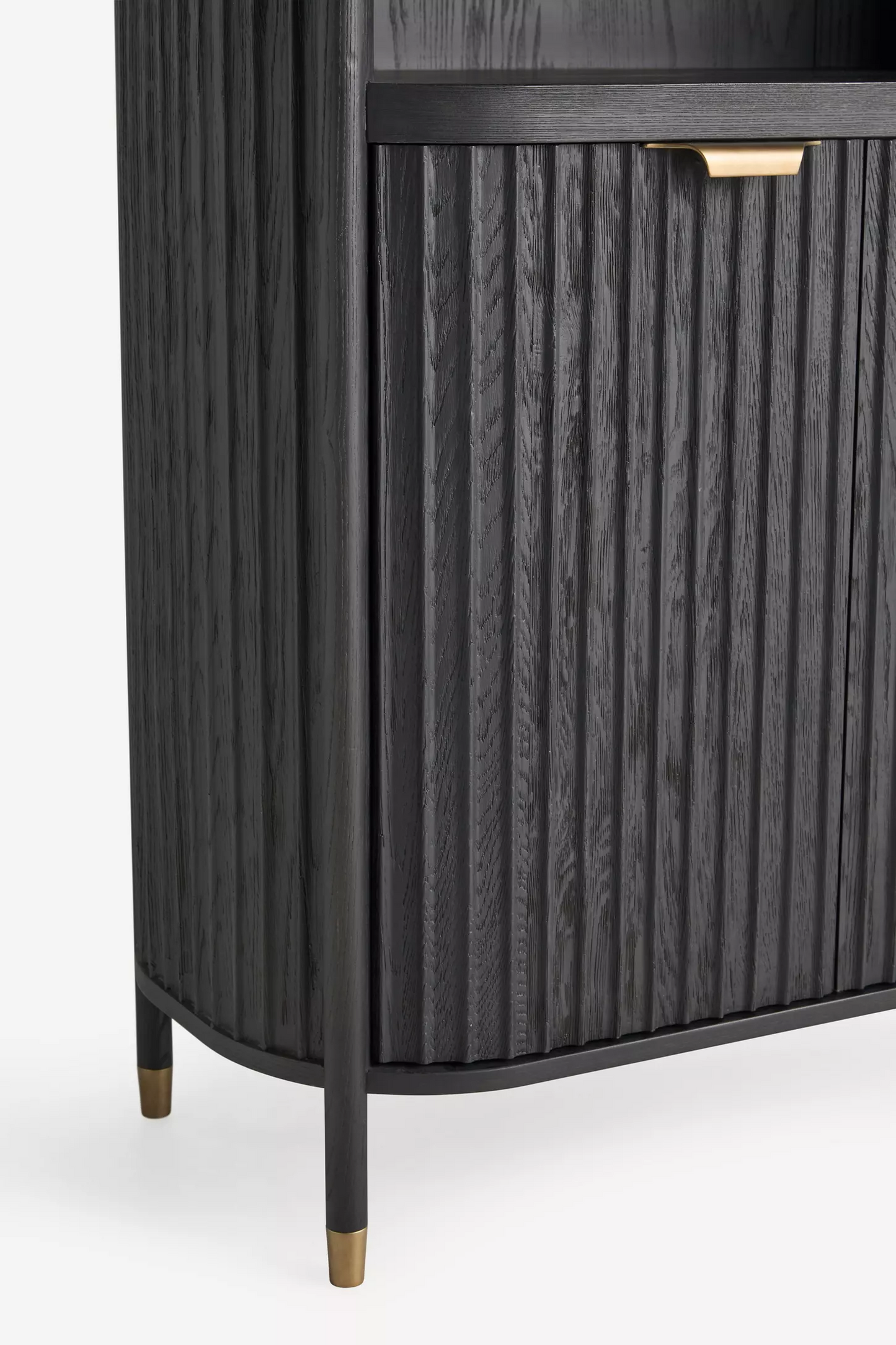 Midnight Elegance: Black Display Bar Cabinet