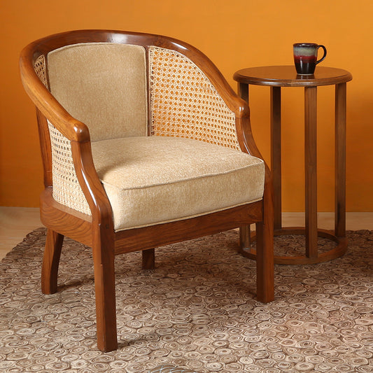 Sidqa Modern Heritage Mahogany Cane Armchair