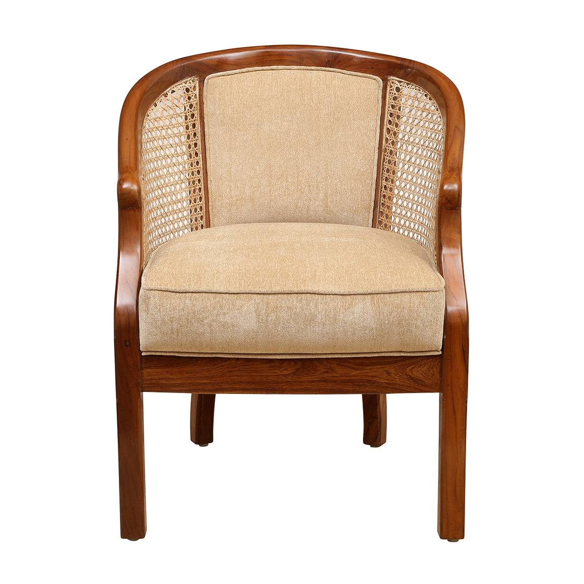 Sidqa Modern Heritage Mahogany Cane Armchair