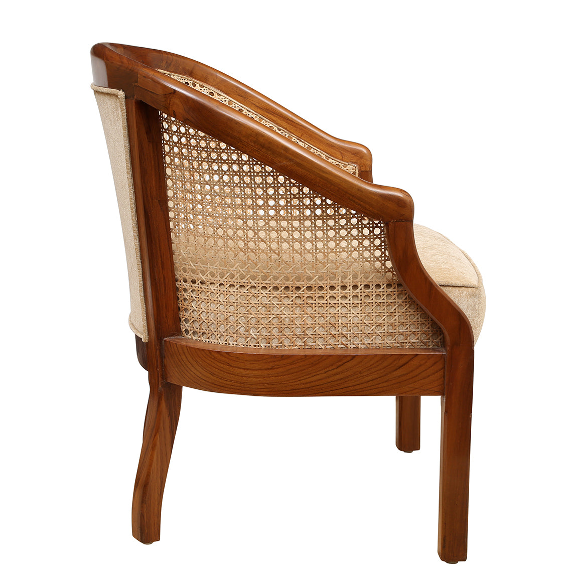 Sidqa Modern Heritage Mahogany Cane Armchair