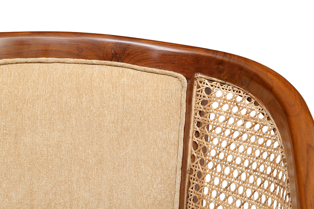 Sidqa Modern Heritage Mahogany Cane Armchair