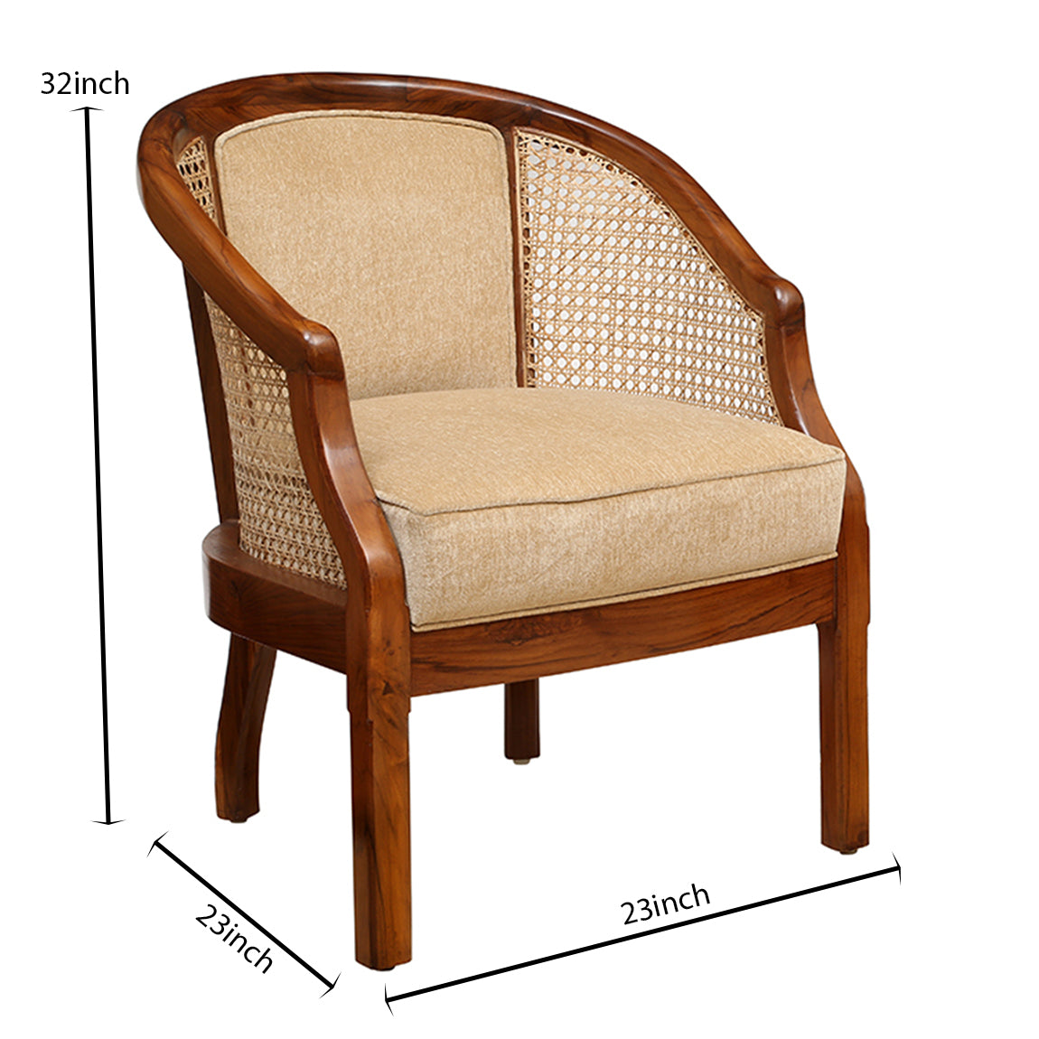 Sidqa Modern Heritage Mahogany Cane Armchair