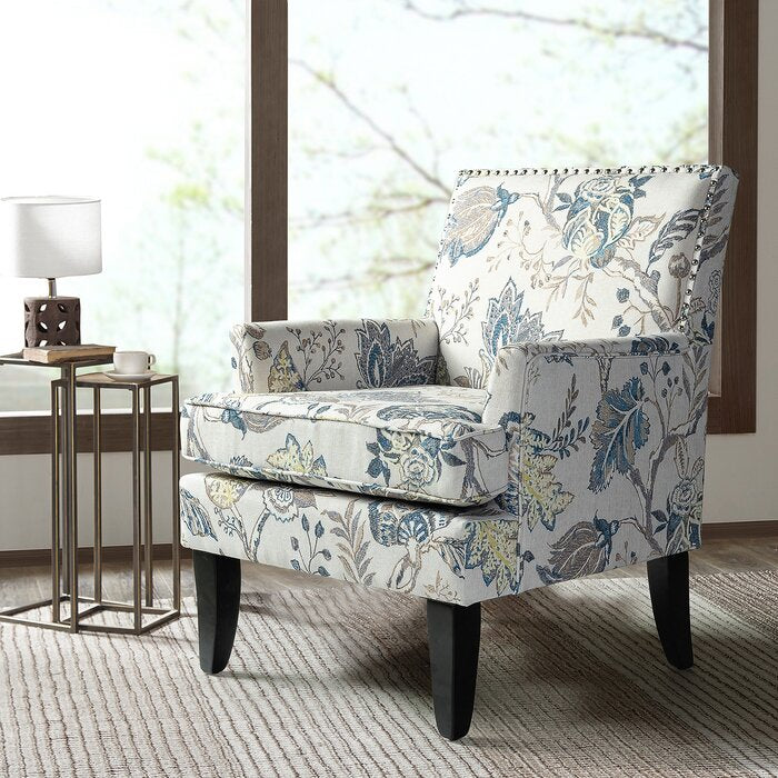 Sidqa Blue Floral Bliss Armchair