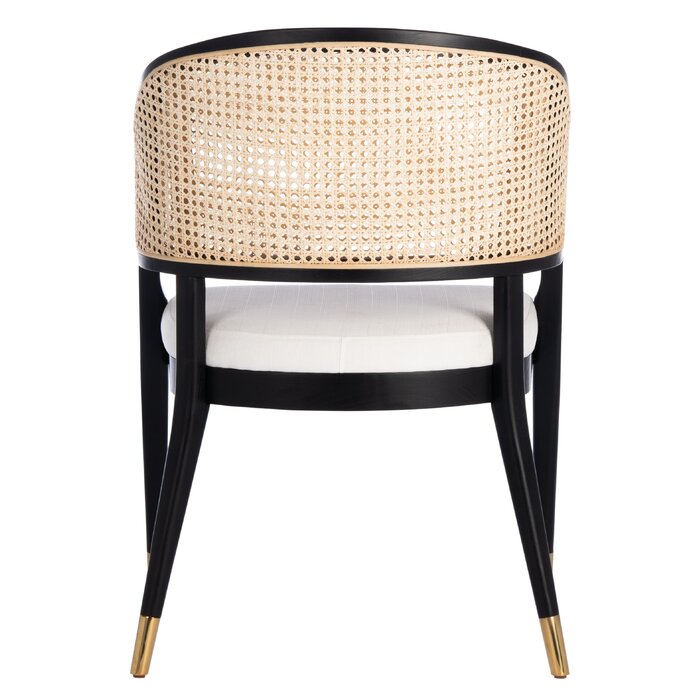 Sidqaa Ebony Teak Chair with Natural Cane Weave