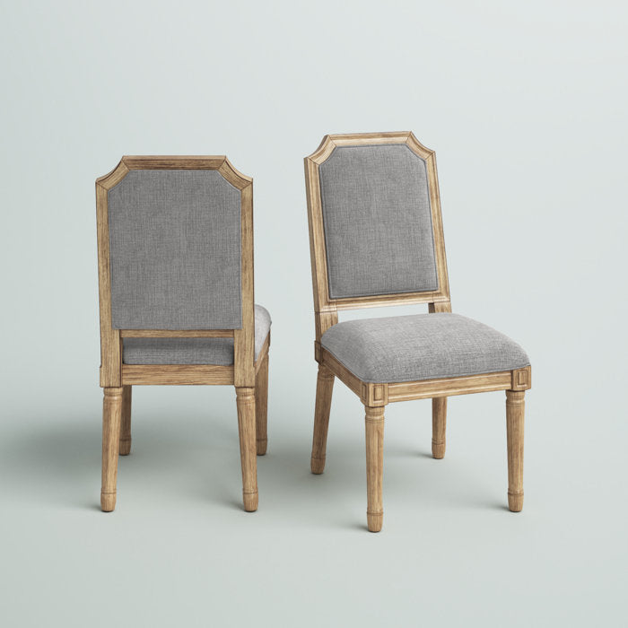 The Rustic Grey Fabric French Finish Chair by Sidqa