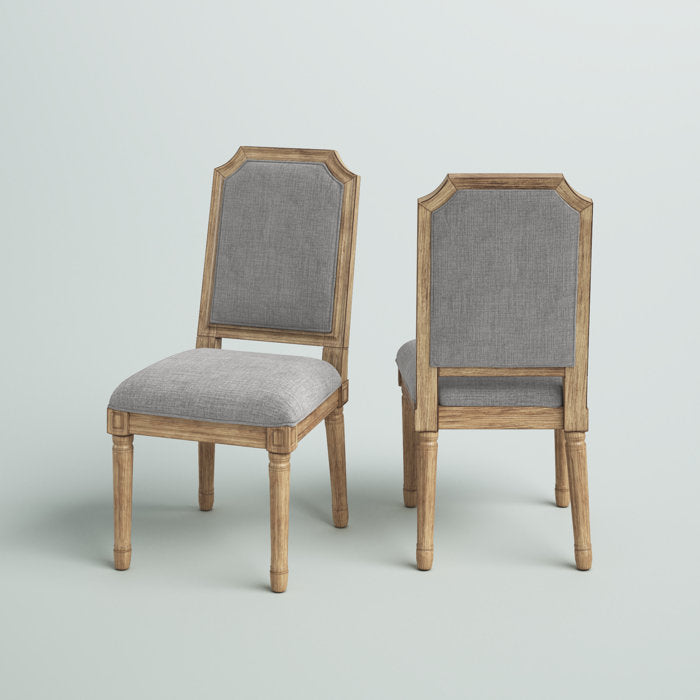 The Rustic Grey Fabric French Finish Chair by Sidqa