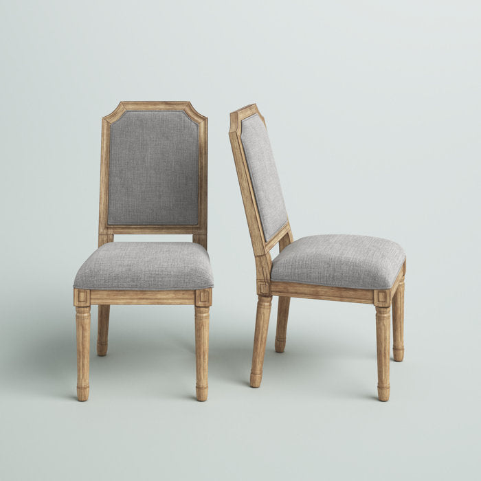 The Rustic Grey Fabric French Finish Chair by Sidqa