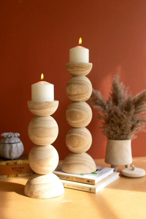 Stacked Elegance Tall Candle Pair