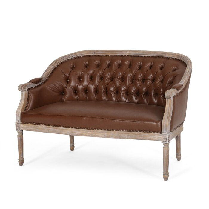 The Rustic Elegance Leather Bench Sofa by Sidqa