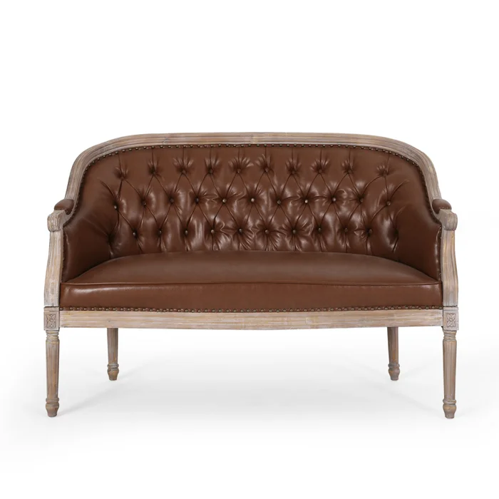 The Rustic Elegance Leather Bench Sofa by Sidqa