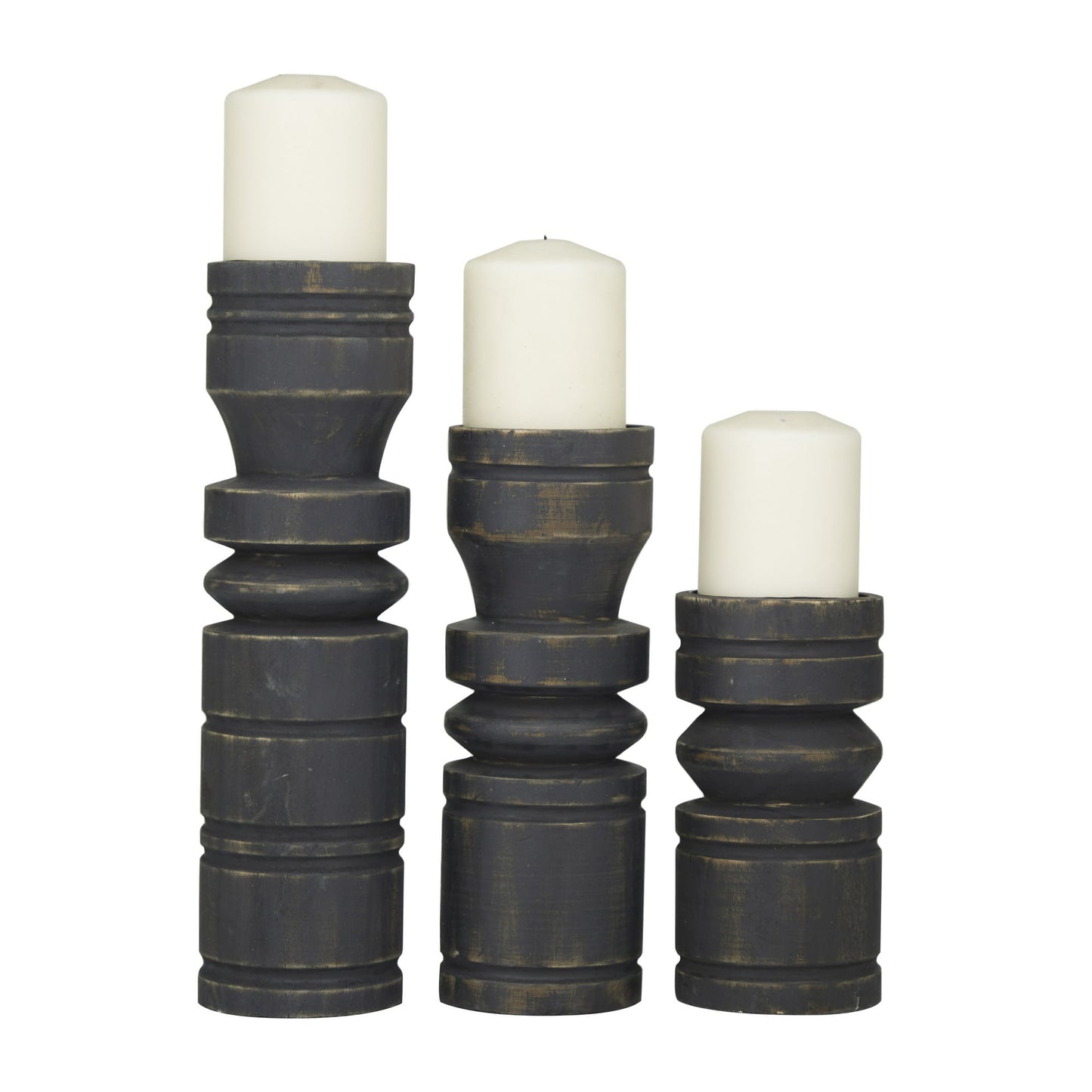 Noir Elegance Candle Holders