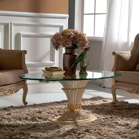 Sidqa Elegance Glass-Top Coffee Table