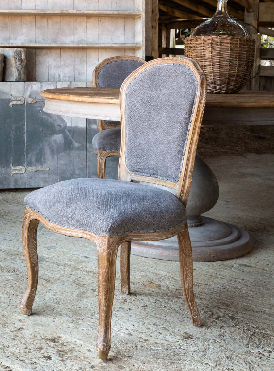 The Cozy French Finish Dining Chair in Grey by Sidqa