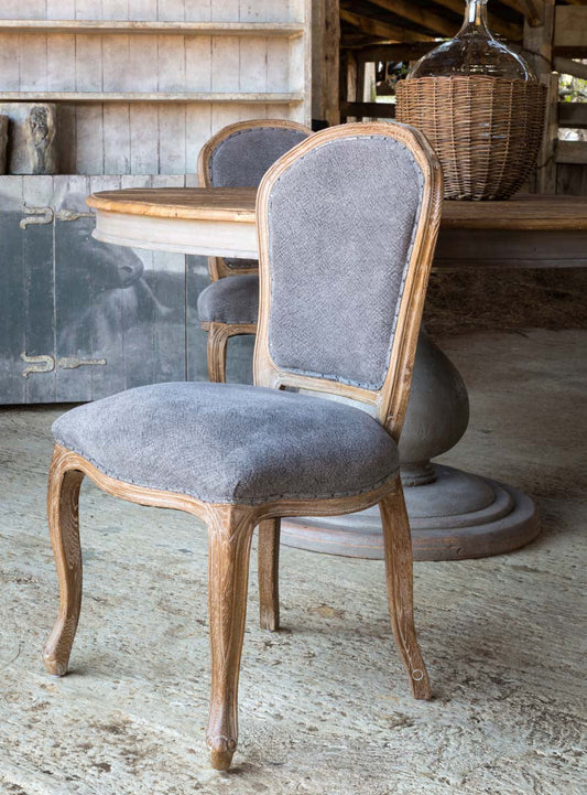 The Cozy French Finish Dining Chair in Grey by Sidqa