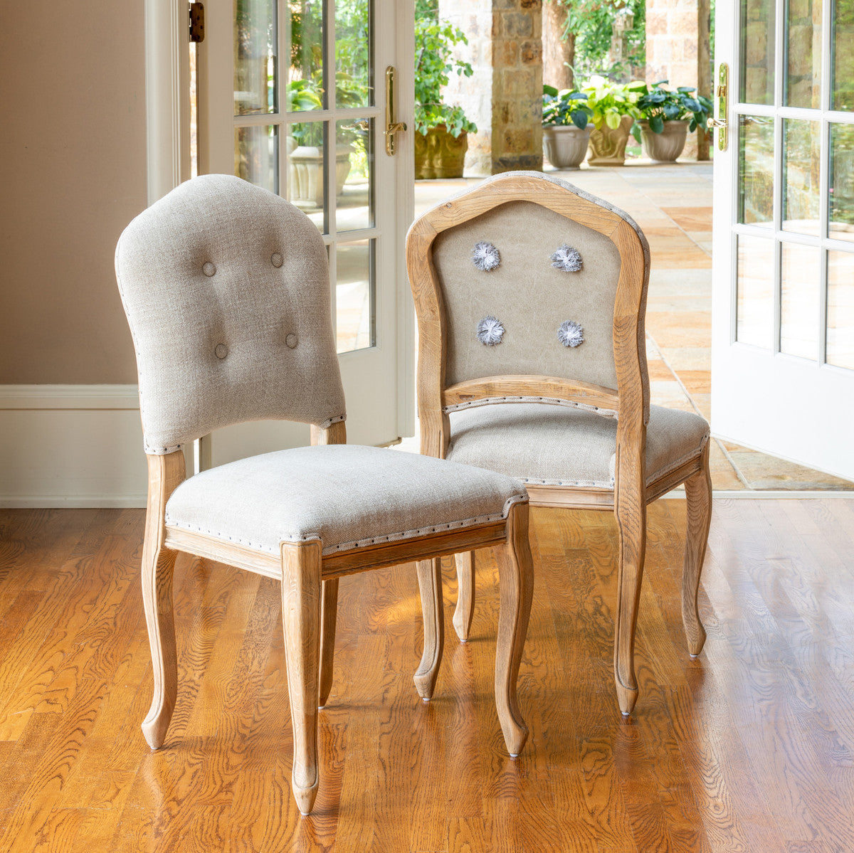 The French Tufted Dining Chair in Light Grey by Sidqa