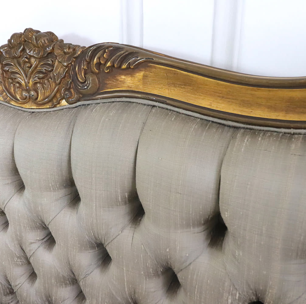 Sidqa Gold Grand Bed with Ornate Carvings