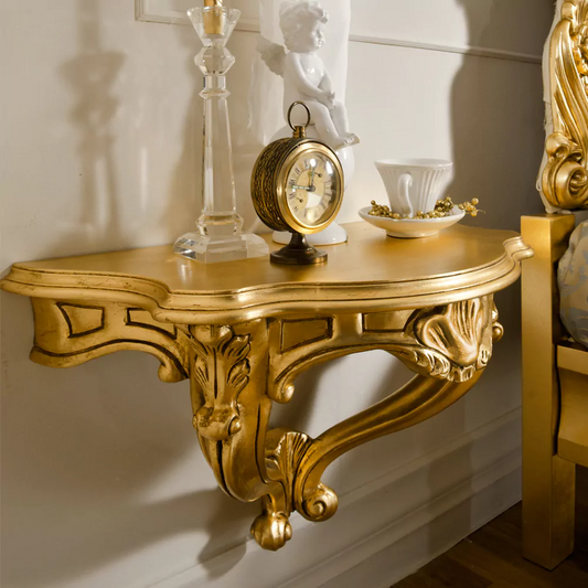 Gold Leaf Wall Mounted Console