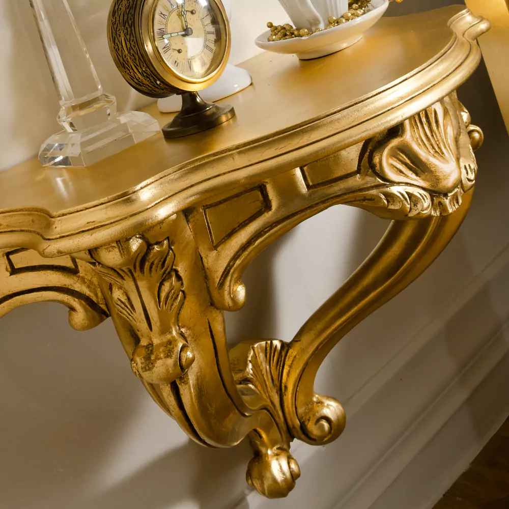 Gold Leaf Wall Mounted Console