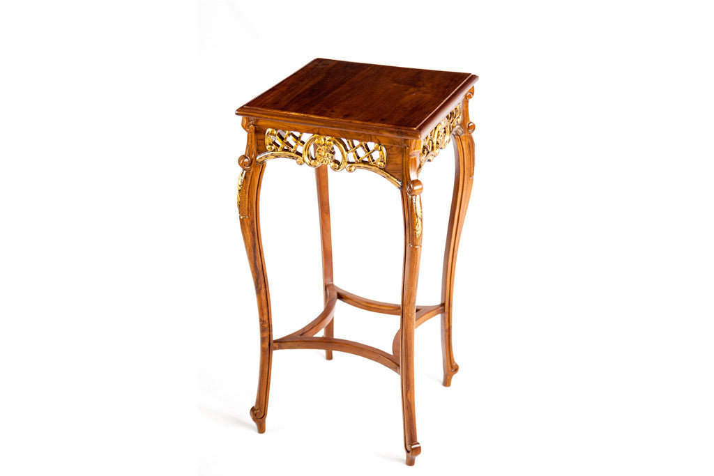 Golden Garland Square Side Stool