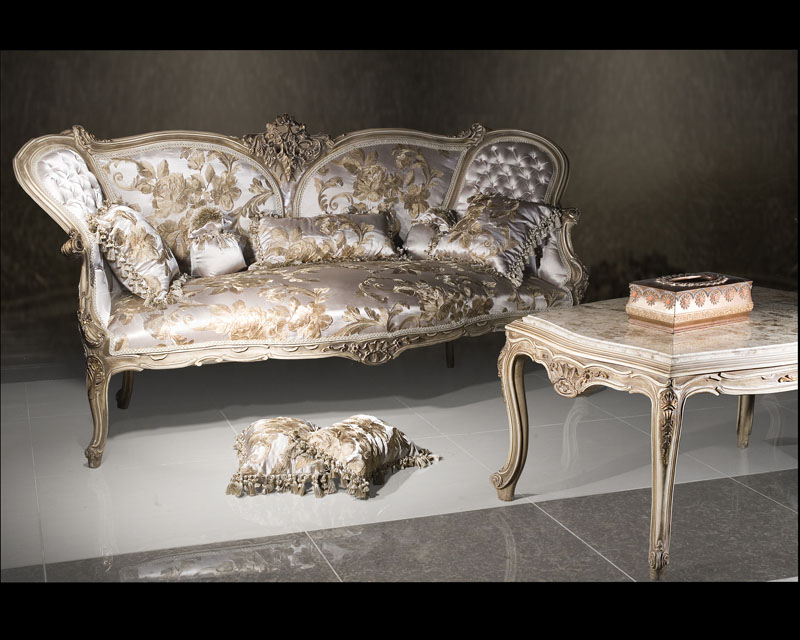 The Majestic Floret Satin Sofa Set