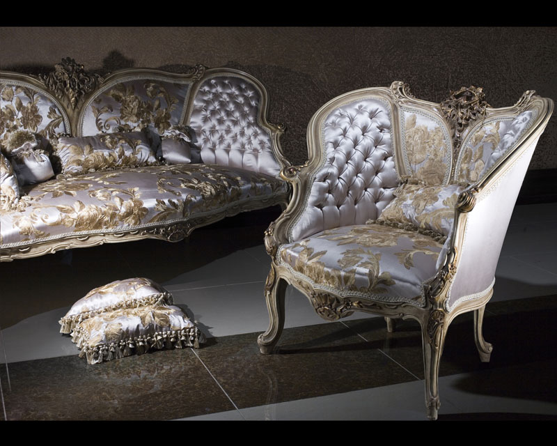 The Majestic Floret Satin Sofa Set