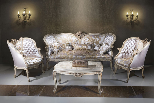 The Majestic Floret Satin Sofa Set