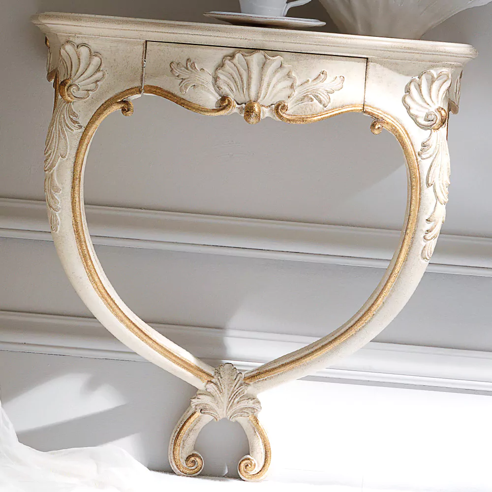 Ivory Elegance Wall Mounted Console