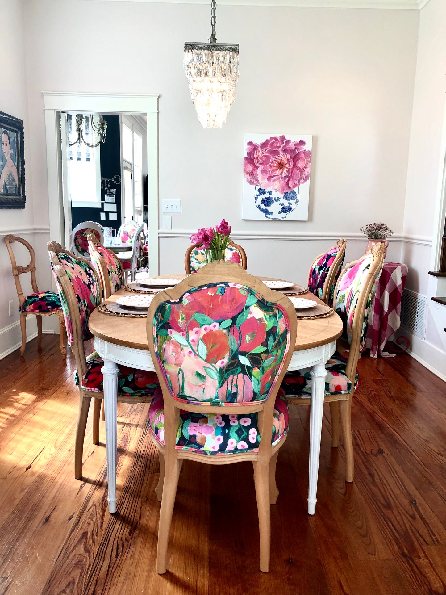 French Floral Dining Set 6-Seater