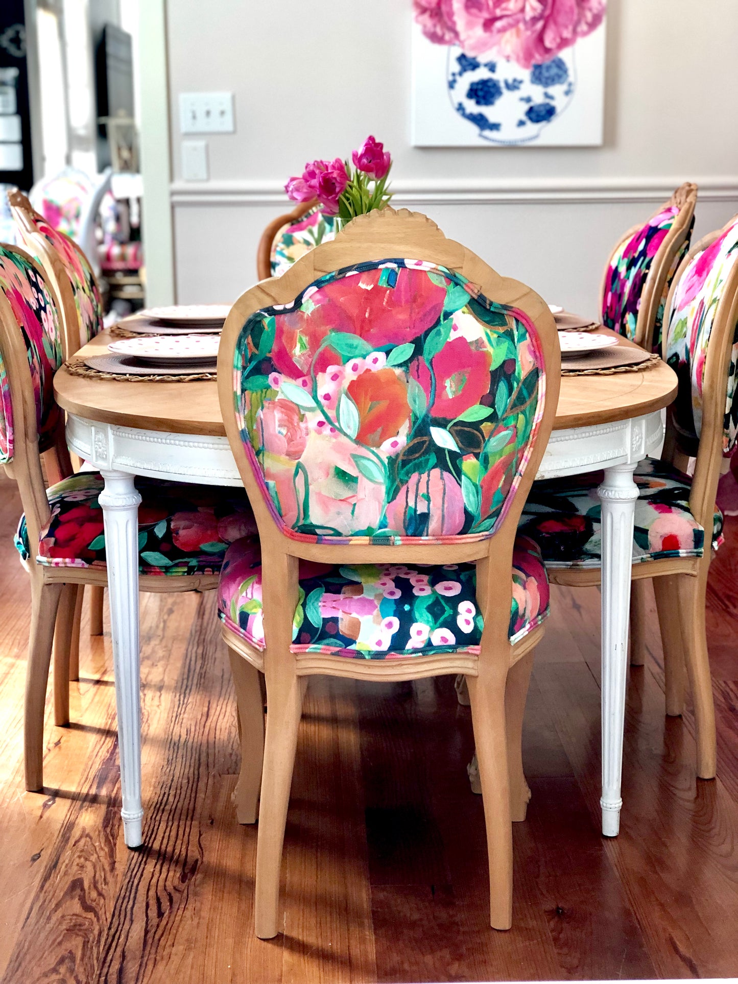 French Floral Dining Set 6-Seater