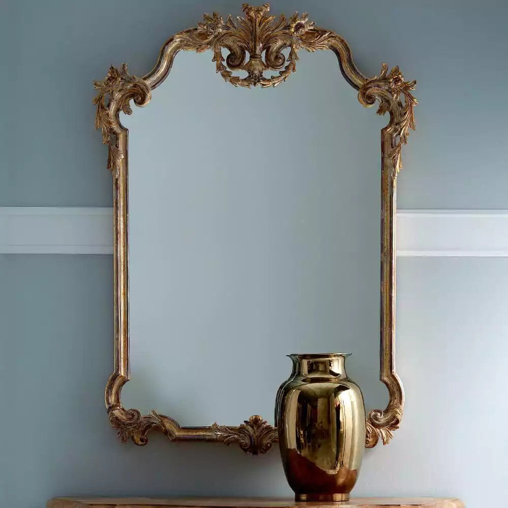 Gold Leaf Grand Console with Grand Mirror