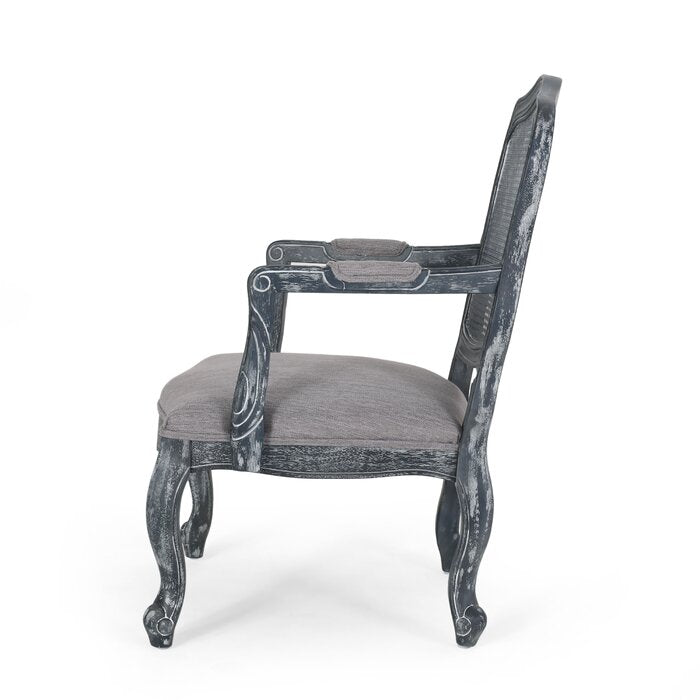 The Wide Cane Back Dining Chair Collection in Linen by Sidqa