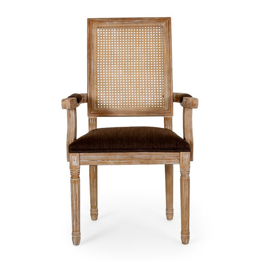 The Rustic Brown Linen Rectangular Chair by Sidqa