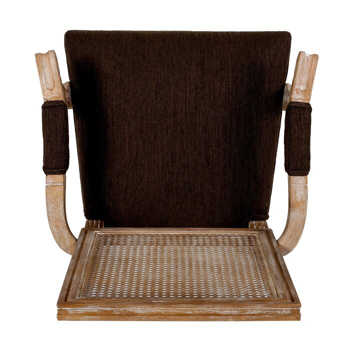 The Rustic Brown Linen Rectangular Chair by Sidqa