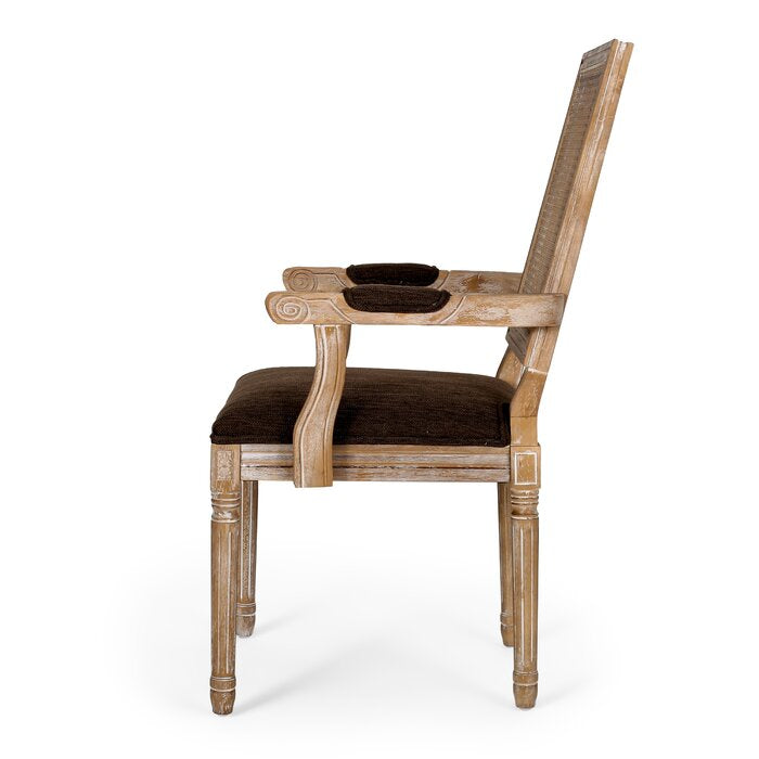 The Rustic Brown Linen Rectangular Chair by Sidqa