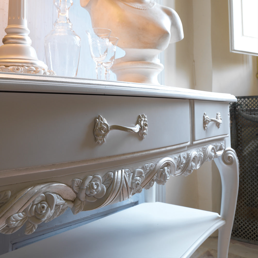 Sidqa Ivory Double Decker Console with Drawers