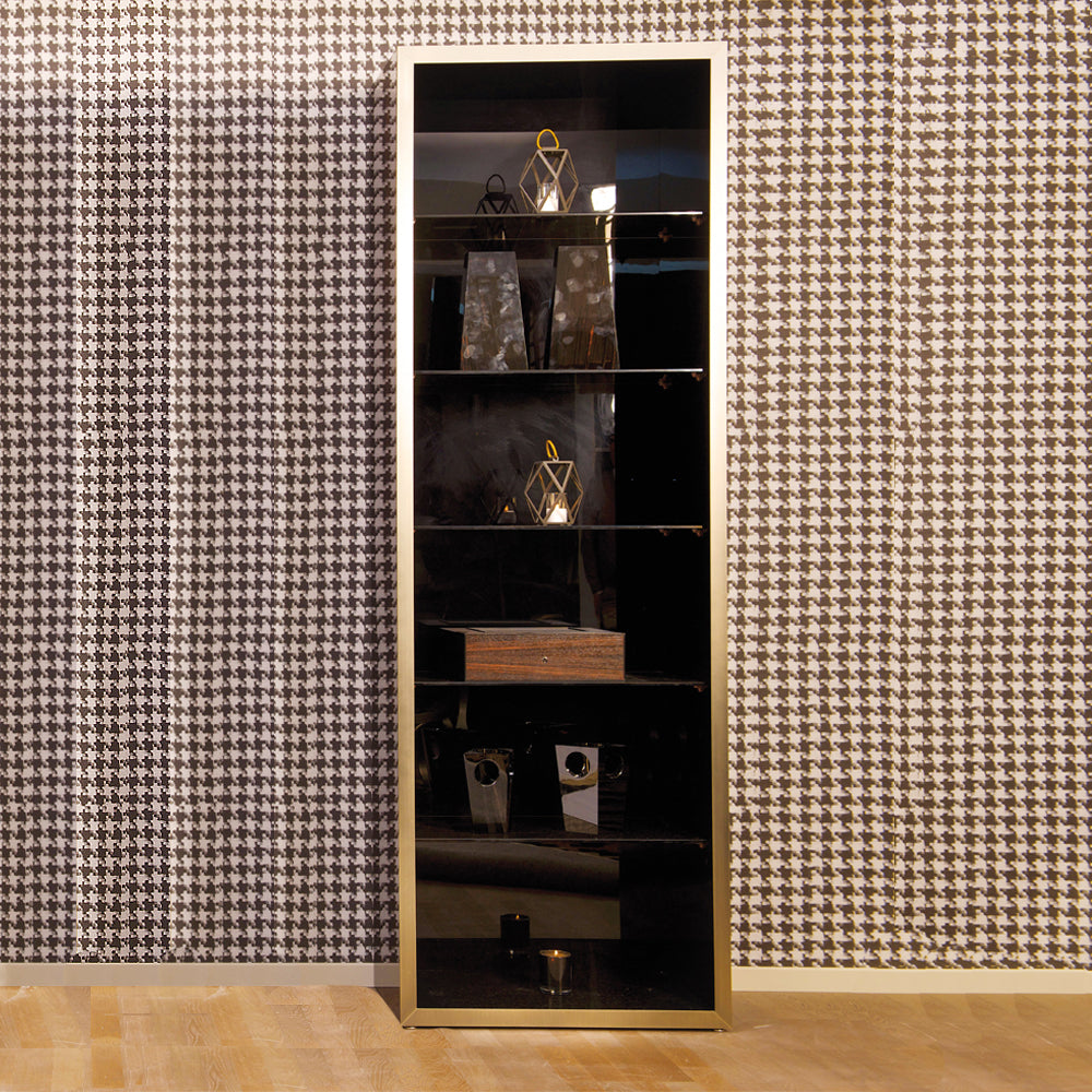 Mahogany Veneer Display Cabinet with Antique Gold Accents