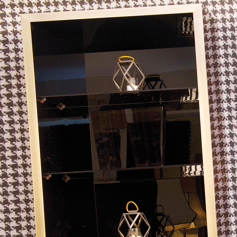 Mahogany Veneer Display Cabinet with Antique Gold Accents