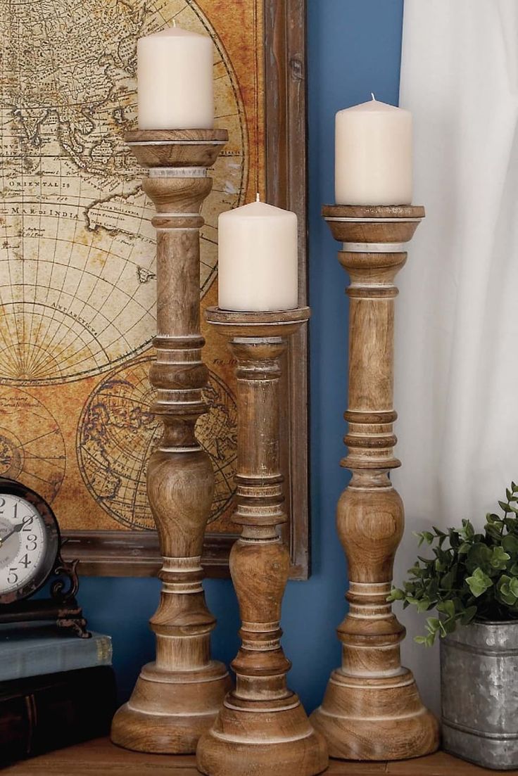 Antique Grandeur Three-Piece Candle Set