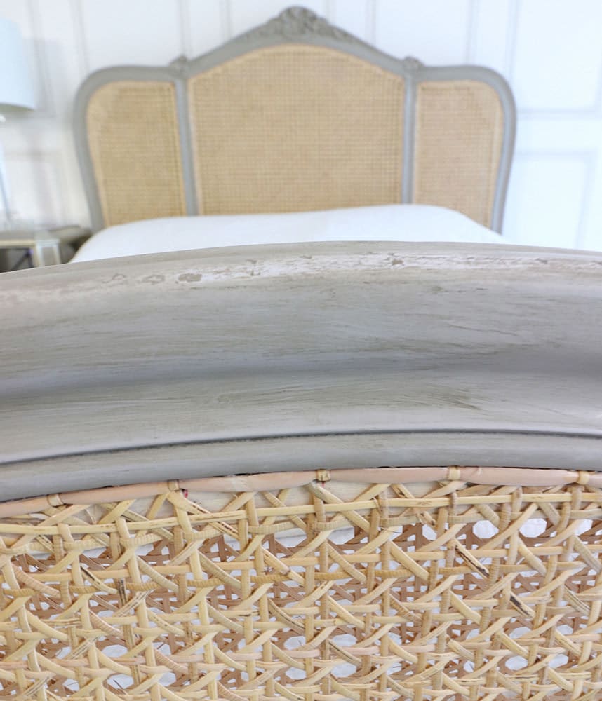 Sidqa Ash Gray Bed with Cane Work